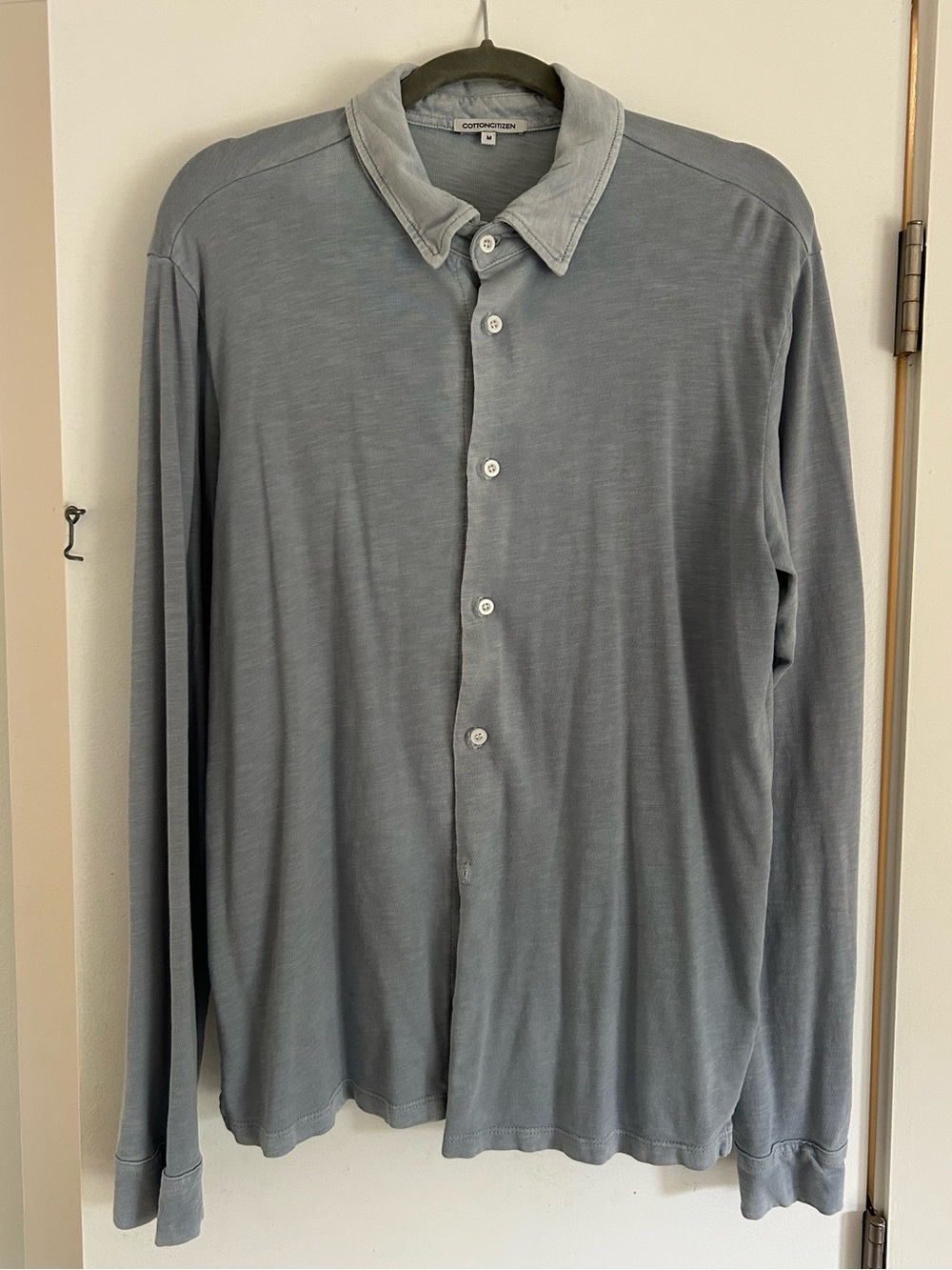 Cotton Citizen Presley Buttondown Shirt Slate Blue Gray Size M
